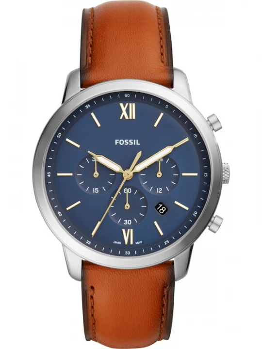 Obrázek produktu FOSSIL Analogové hodinky 'FS5453'  modrá / koňaková / stříbrná
