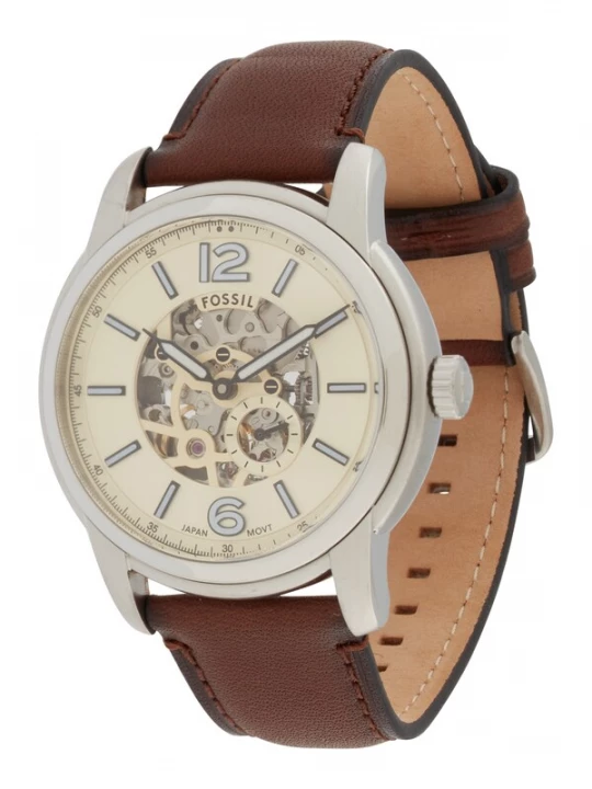 Obrázek produktu FOSSIL Analogové hodinky 'Heritage'  krémová / tmavě hnědá / stříbrná