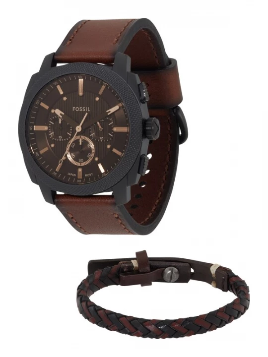 Obrázek produktu FOSSIL Analogové hodinky 'Machine'  tmavě hnědá / černá