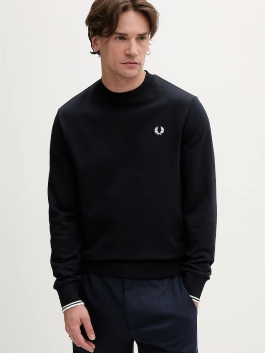 Obrázek produktu Fred Perry Bavlněná mikina Fred Perry Crew Neck Sweatshirt námořnická modř