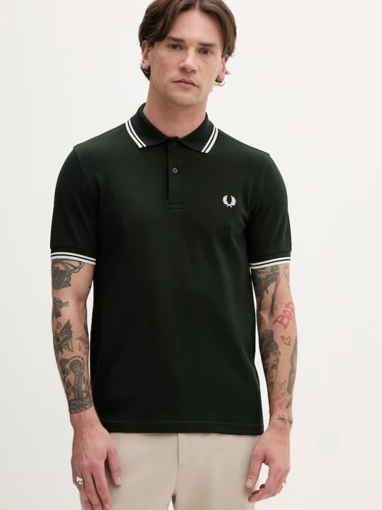 Obrázek produktu Fred Perry Bavlněné polo tričko Fred Perry zelená