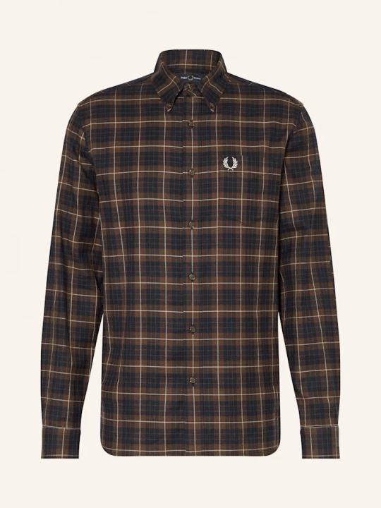 Obrázek produktu Fred Perry Flanelová Košile Regular Fit hnědá / tmavě hnědá / krémová