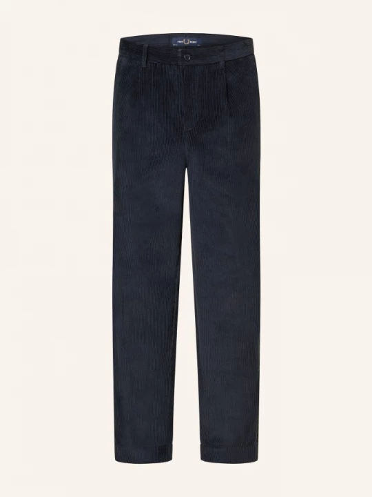 Obrázek produktu Fred Perry Manšestrové Kalhoty Tapered Fit tmavě modrá