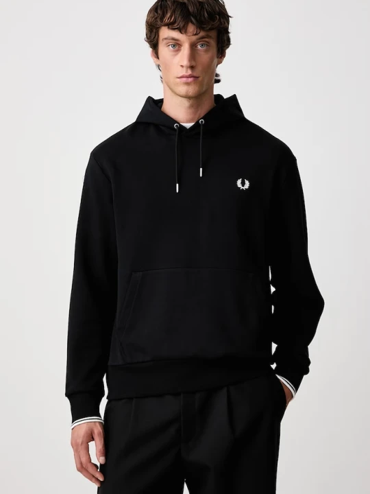 Obrázek produktu Fred Perry mikina s kapucí pánská bavlněná černá