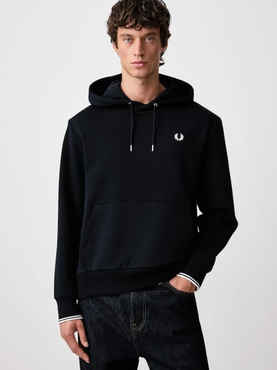 Obrázek produktu Fred Perry mikina s kapucí pánská bavlněná námořnická modř