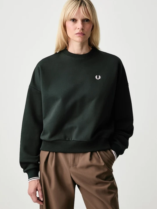 Obrázek produktu Fred Perry oversize mikina dámská bavlněná zelená