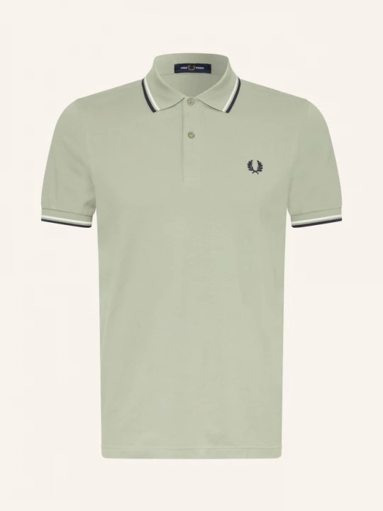 Obrázek produktu Fred Perry Piqué Polokošile světle zelená / tmavě modrá / bílá