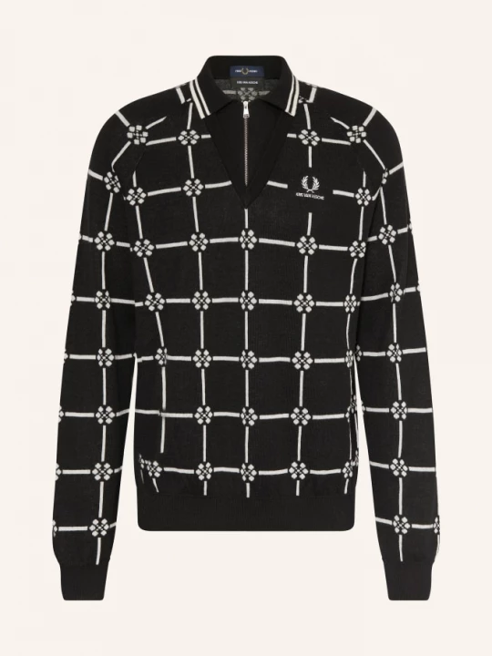 Obrázek produktu Fred Perry Pletené Polo Tričko černá / bílá