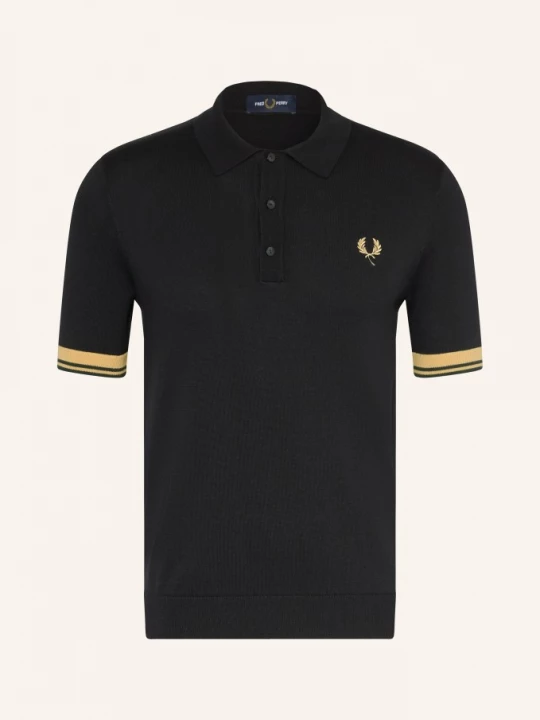 Obrázek produktu Fred Perry Pletené Polo Tričko černá / tmavě žlutá