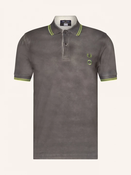Obrázek produktu Fred Perry Polokošile Z Piké Regular Fit tmavě šedá / neonově zelená