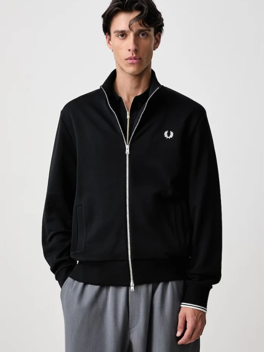 Obrázek produktu Fred Perry rozepínací mikina pánská bavlněná černá