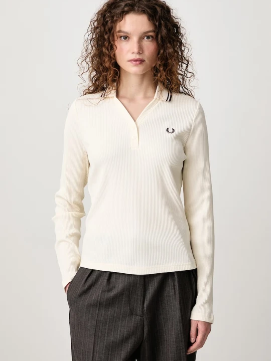 Obrázek produktu Fred Perry tričko s dlouhým rukávem dámské s bavlnou béžová