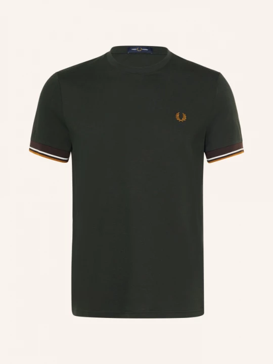 Obrázek produktu Fred Perry Tričko tmavě zelená / koňaková / bílá