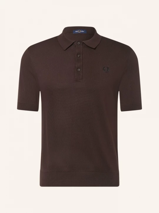 Obrázek produktu Fred Perry Úpletová Polokošile tmavě hnědá