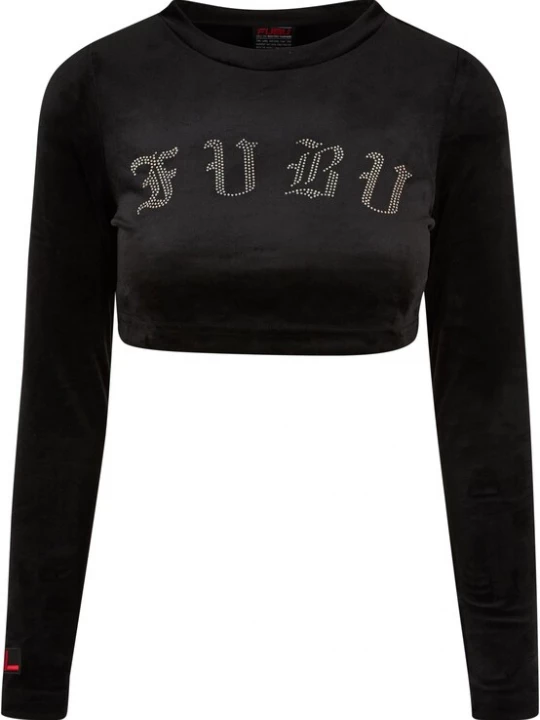 Obrázek produktu FUBU Tričko 'Old English Rhinestone' černá / stříbrná
