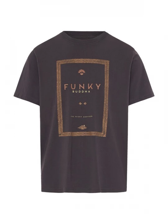 Obrázek produktu Funky Buddha Tričko čokoládová / umbra / mokka / světle žlutá