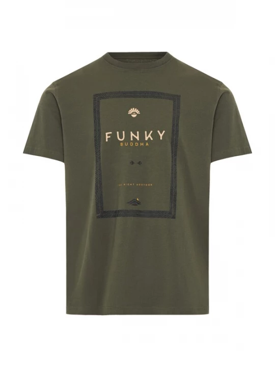 Obrázek produktu Funky Buddha Tričko světle béžová / kari / olivová / černá
