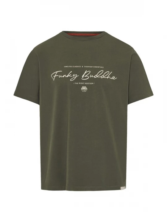 Obrázek produktu Funky Buddha Tričko tmavě zelená / offwhite