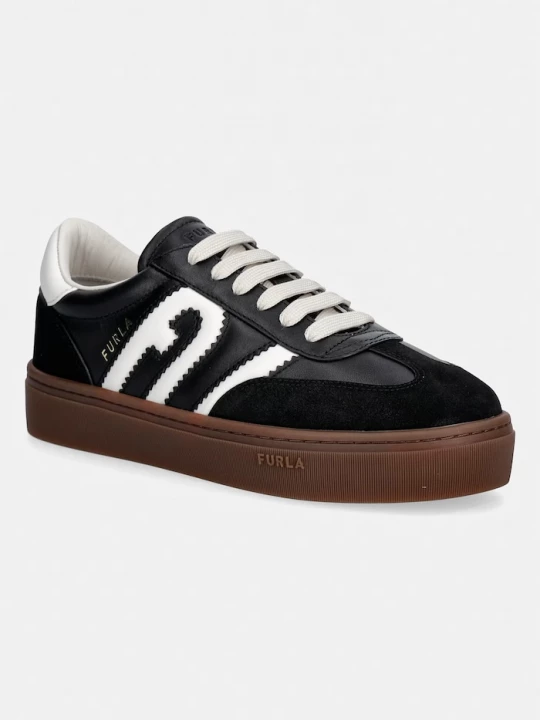 Obrázek produktu Furla Allegra Lace-Up sneakers boty dámské kožené černá