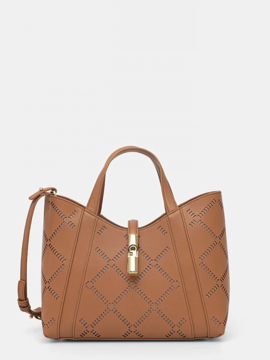 Obrázek produktu Furla crossbody kabelka dámská kožená Goccia S Tote hnědá