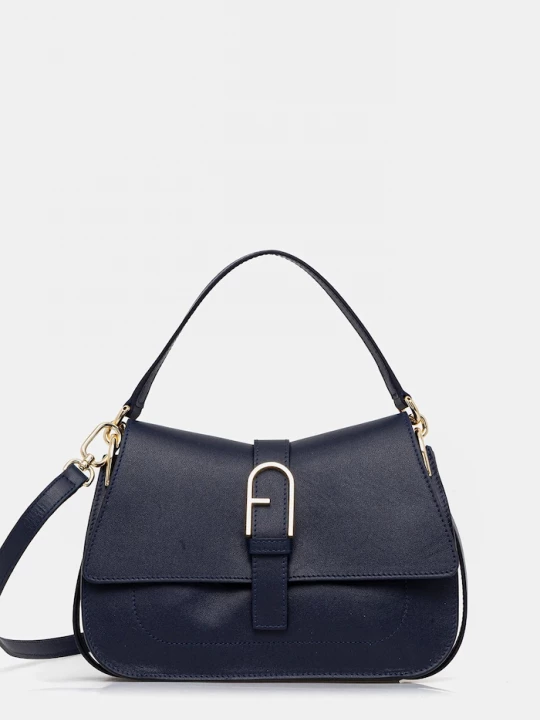 Obrázek produktu Furla Kožená kabelka Furla námořnická modř
