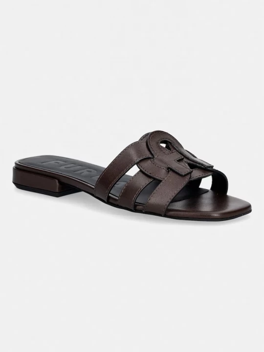 Obrázek produktu Furla pantofle dámské kožené Summer hnědá