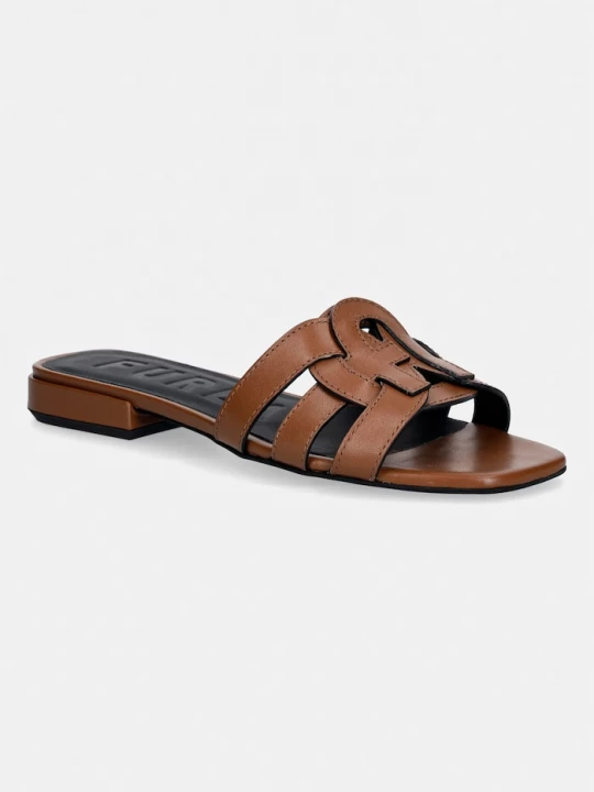 Obrázek produktu Furla pantofle dámské kožené Summer hnědá