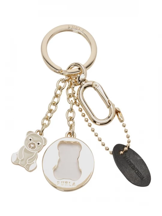 Obrázek produktu FURLA Přívěsek na klíče 'BEAR' zlatá / černá / bílá