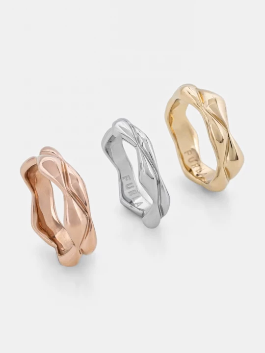 Obrázek produktu Furla prstýnek dámský z kovu 3-pack zlatá