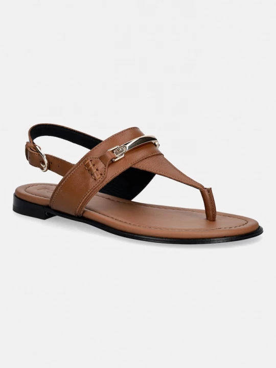 Obrázek produktu Furla sandály na plochém podpatku dámské kožené Heritage Thong hnědá