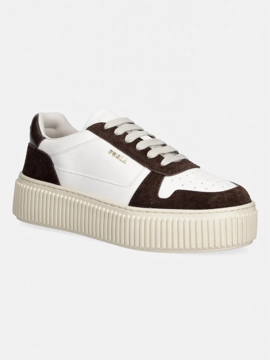 Obrázek produktu Furla Sky Lace-Up sneakers boty dámské kožené hnědá