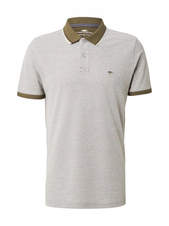 Obrázek produktu FYNCH-HATTON Tričko šedý melír / khaki / bílá