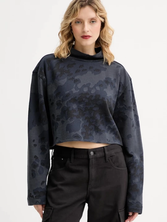 Obrázek produktu G-Star Bavlněná mikina Oversized cropped turtle námořnická modř