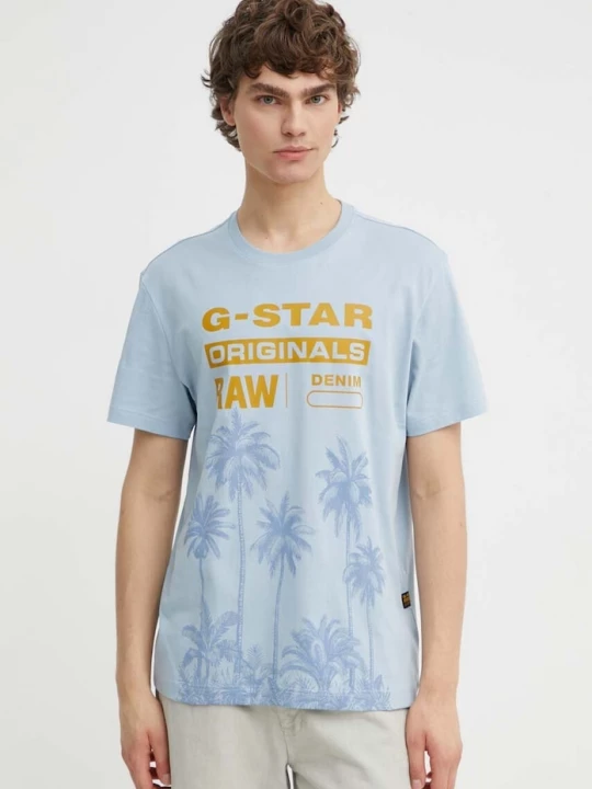 Obrázek produktu G-Star Bavlněné tričko G-Star modrá