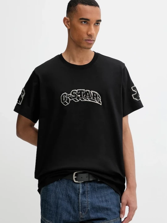 Obrázek produktu G-Star Bavlněné tričko G-Star Patches loose černá