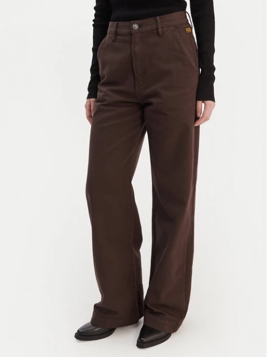 Obrázek produktu G-Star Raw Kalhoty z materiálu Deck 2.0 D26432-E078 Hnědá Wide Leg