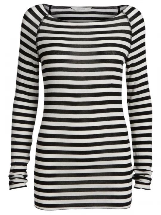 Obrázek produktu Gai+Lisva Tričko 'Amalie Stripe' černá / offwhite