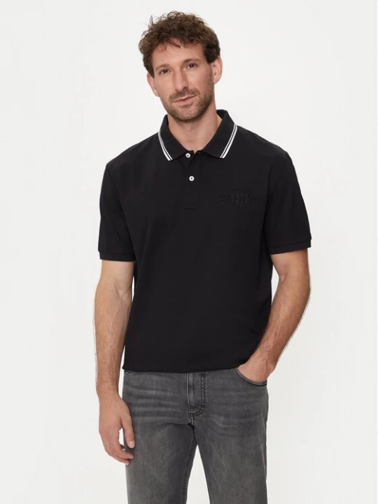 Obrázek produktu Gant Polokošile Contrast 2013039 Černá Regular Fit