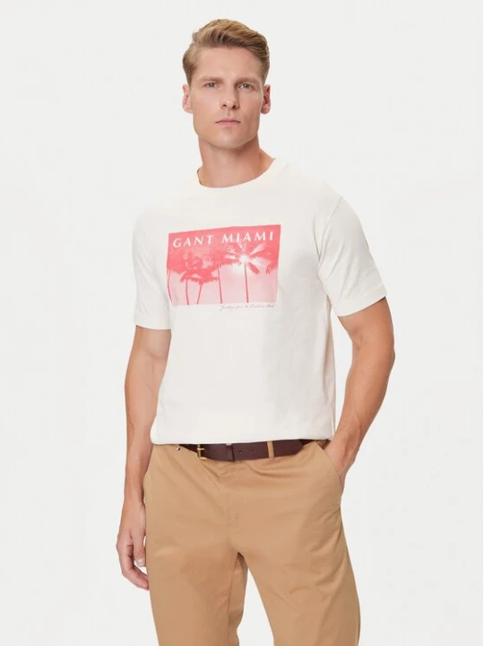 Obrázek produktu Gant T-Shirt 2003342 Écru Regular Fit Krémová
