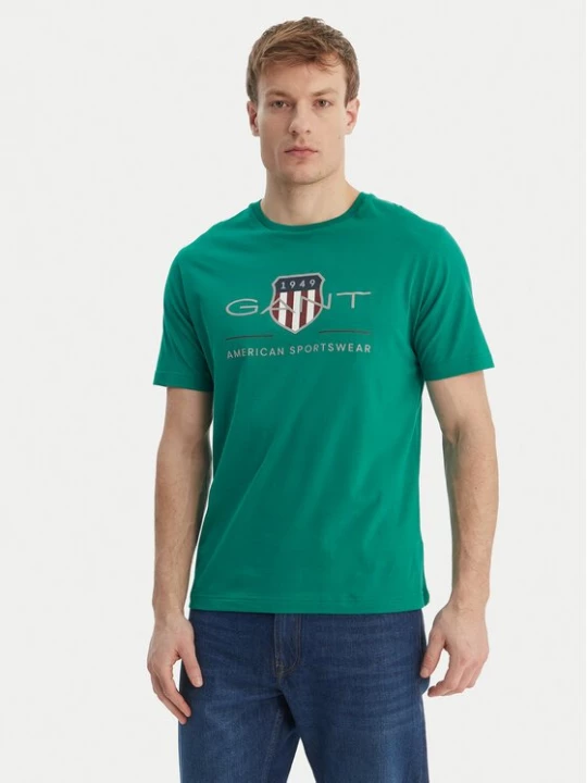 Obrázek produktu Gant T-Shirt Archive Shield 2003199 Zelená Regular Fit