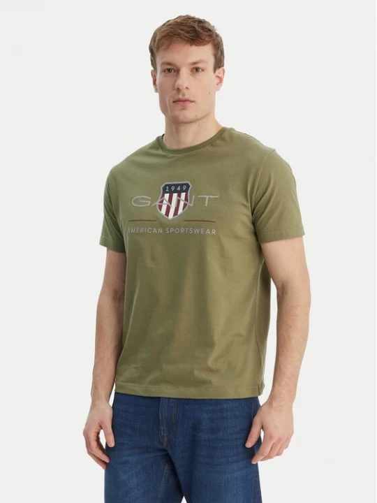 Obrázek produktu Gant T-Shirt Archive Shield 2003199 Zelená Regular Fit