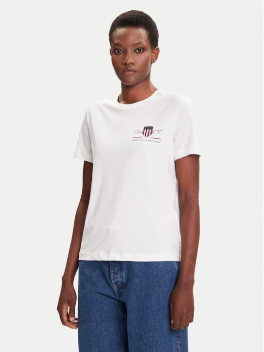 Obrázek produktu Gant T-Shirt Bisiklet Yaka 4200277 Bílá Regular Fit