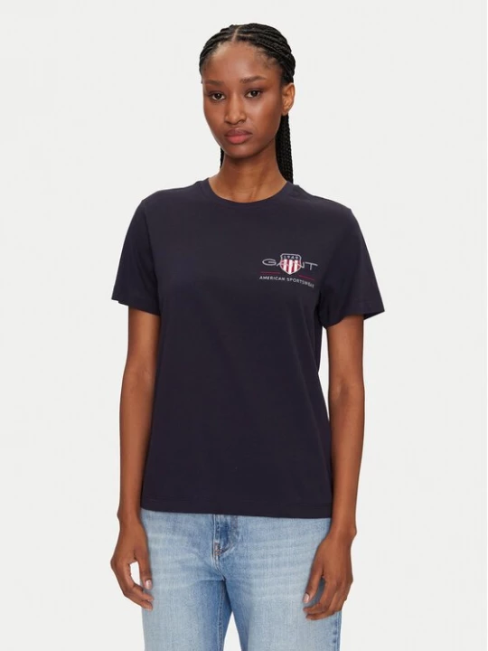 Obrázek produktu Gant T-Shirt Bisiklet Yaka 4200277 Tmavomodrá Regular Fit