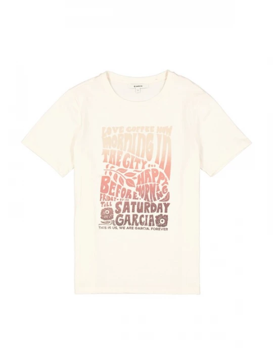 Obrázek produktu GARCIA Tričko béžová / čokoládová / světle růžová / offwhite