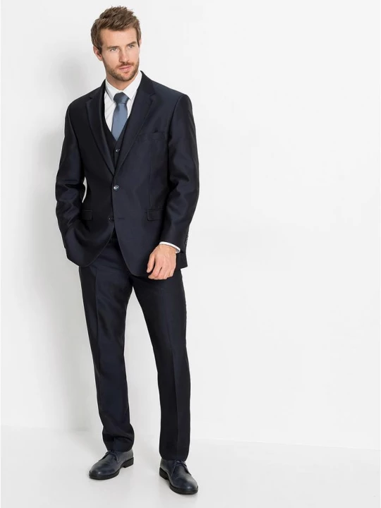 Obrázek produktu Garnitur z kamizelką i krawatem (4 części) BonPrix niebieski