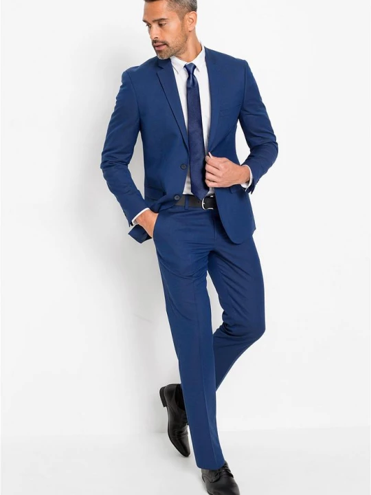 Obrázek produktu Garnitur z krawatem (3 części), slim fit BonPrix niebieski