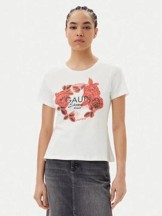 Obrázek produktu Gaudi T-Shirt 511FD64014 Écru Regular Fit Krémová