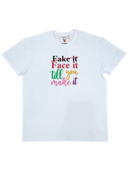 Obrázek produktu Georgiana Datcu Tričko 'Face it till you make it' bílá