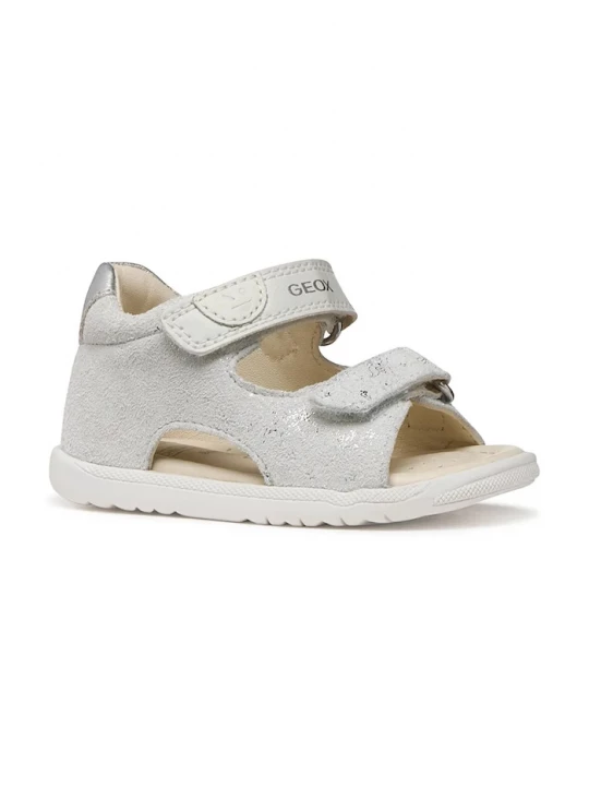 Obrázek produktu Geox Dětské semišové sandály Geox SANDAL MACCHIA stříbrná