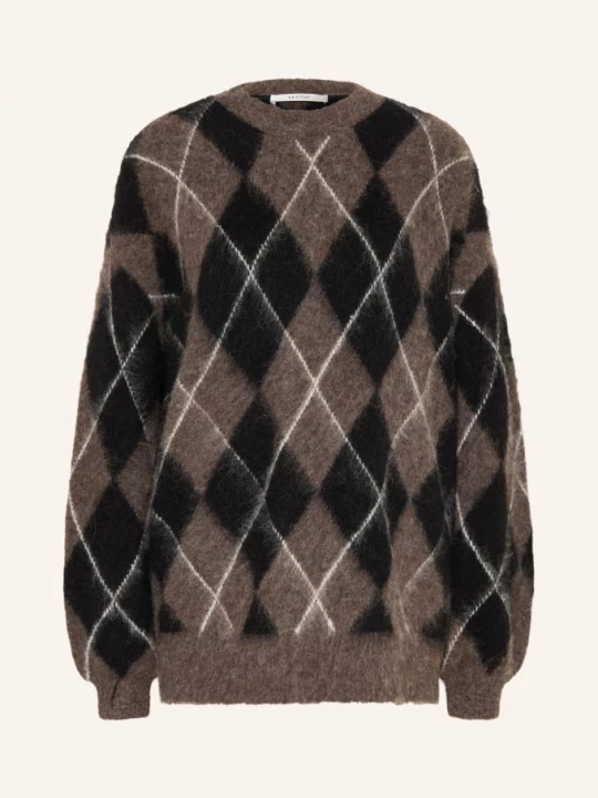 Obrázek produktu Gestuz Oversized Svetr Gzsida Z Alpaky hnědá / bílá / černá